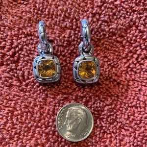 John Hardy Kali Citrine Hoop Drop Earrings